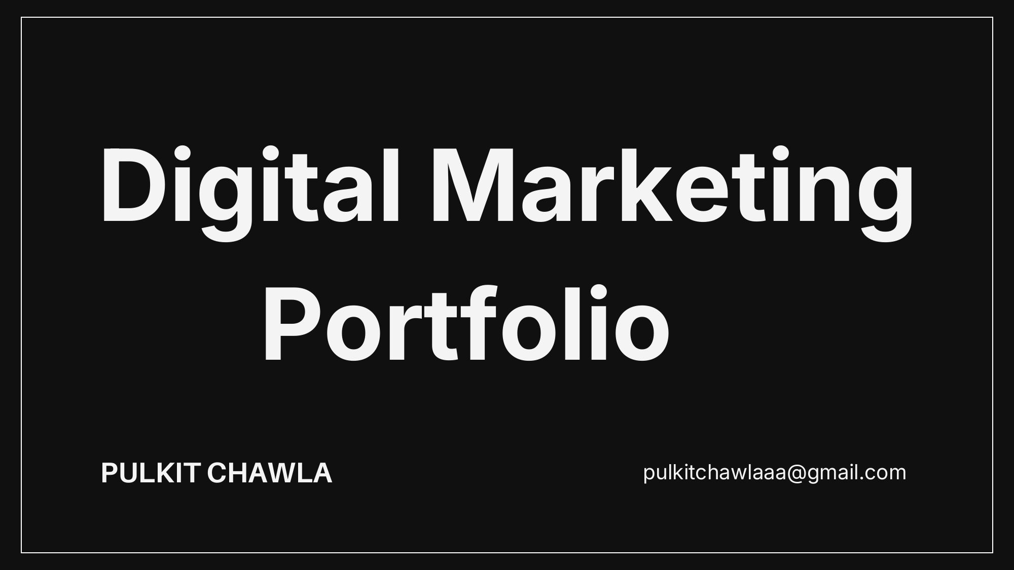 Pulkit Portfolio cover